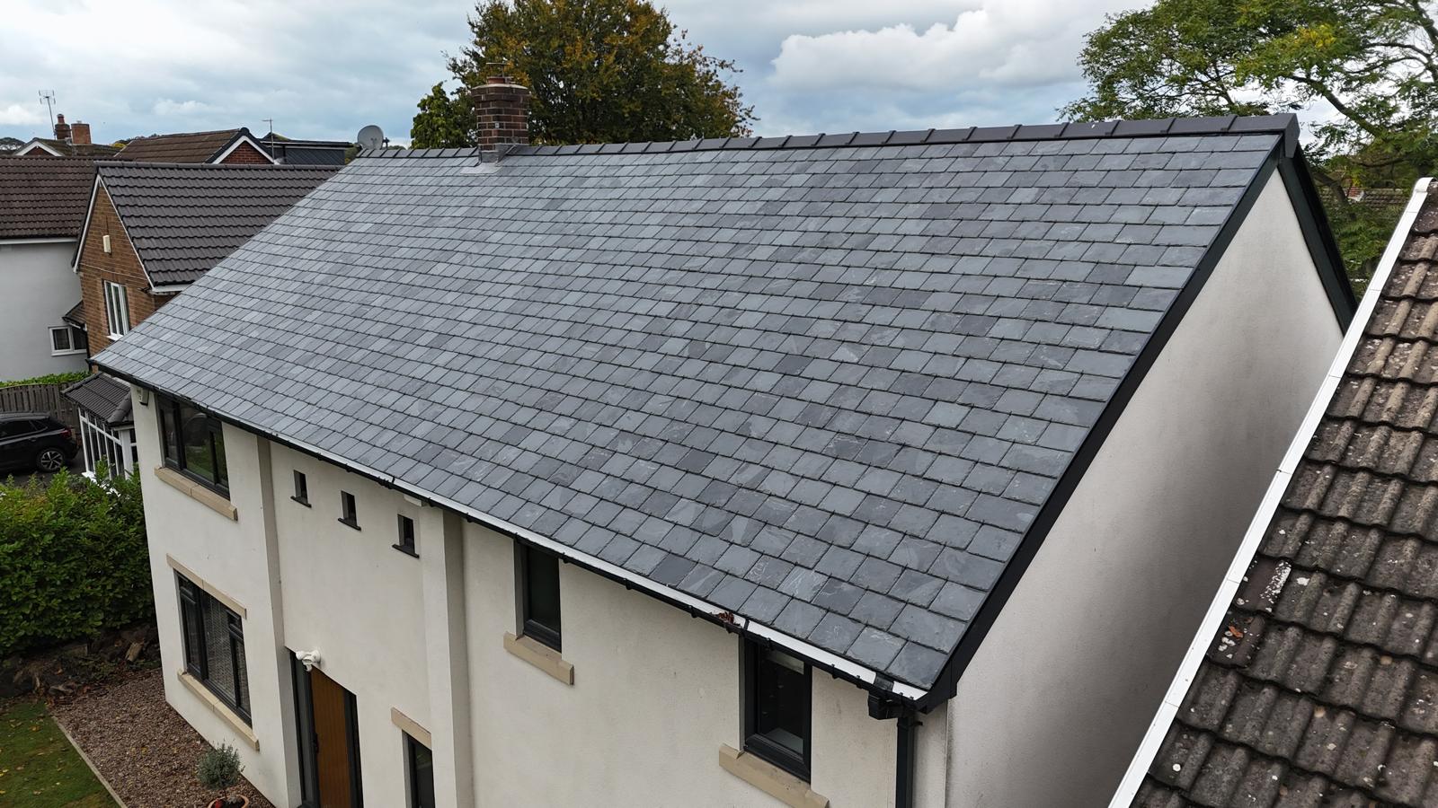Slate roof completed on UK property
