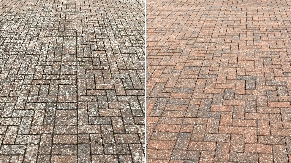 Block paving driveway after professional pressure washing